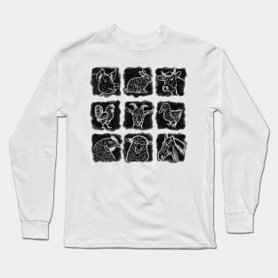 Farm animals b/w Long Sleeve T-Shirt